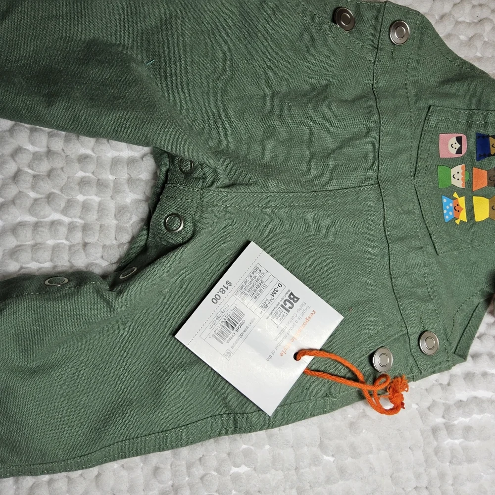 1 Christian Robinson print overalls and onsie size 0/3 mos